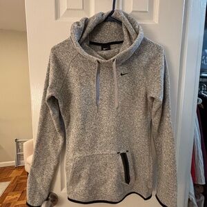 Nike Womens Fleece Hypernatural Hoodie Medium Heathered Gray 548808-063